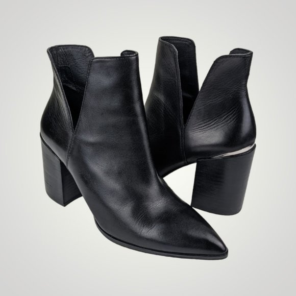Steve Madden Kaylah Black Leather Booties  Size 9.5 Women - Picture 1 of 11
